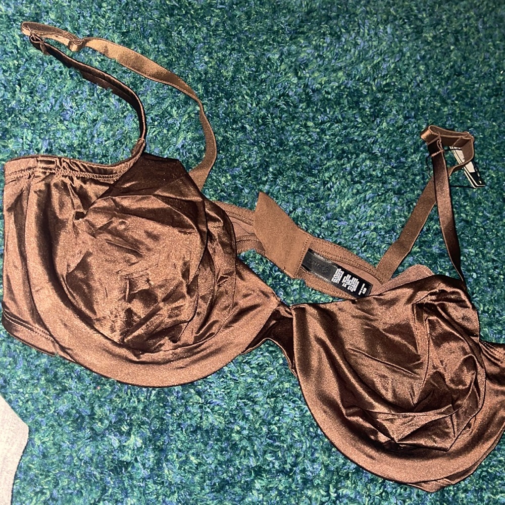 BROWN SILK SKIMS LIGHTLY LINED BRA 42D